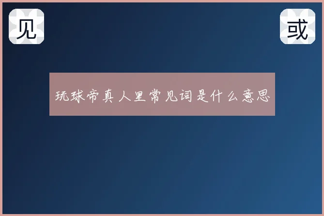 玩球帝真人里常见词是什么意思